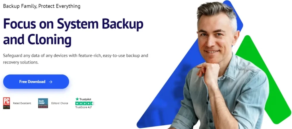 Free Backup Software Guide showing Reviews page