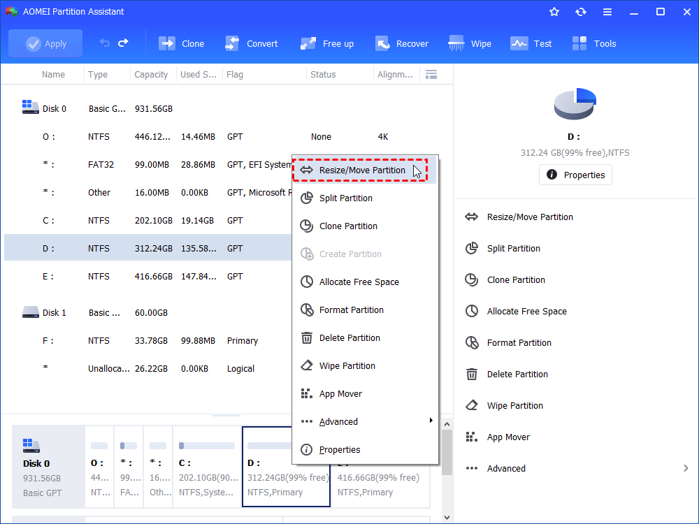 Partition Software for Windows Partition Assistant Dashboard